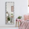 Hollywood - Full Length Mirror With Lights Full Body Vanity Mirror With 3 Color Modes Lighted Standing Floor Mirror For Dressing Room Bedroom Wall Mounted Touch Control - Silver - Image 15