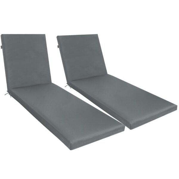 2 Piece Outdoor Chaise Lounge Cushion Set, Replacement Cushions For Patio Furniture - Gray