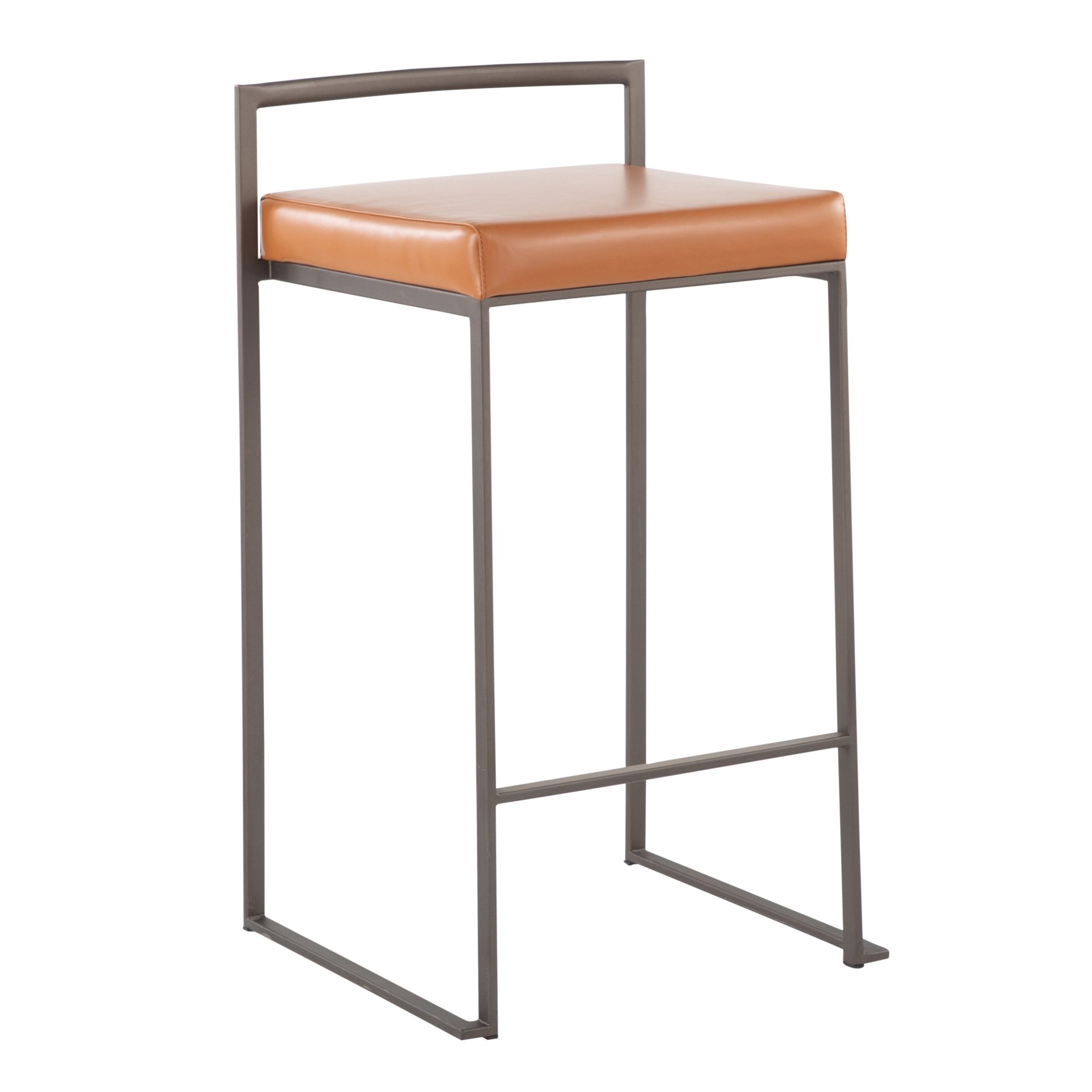 Fuji - Industrial Stackable Counter Stool (Set of 2) - Camel - Image 2