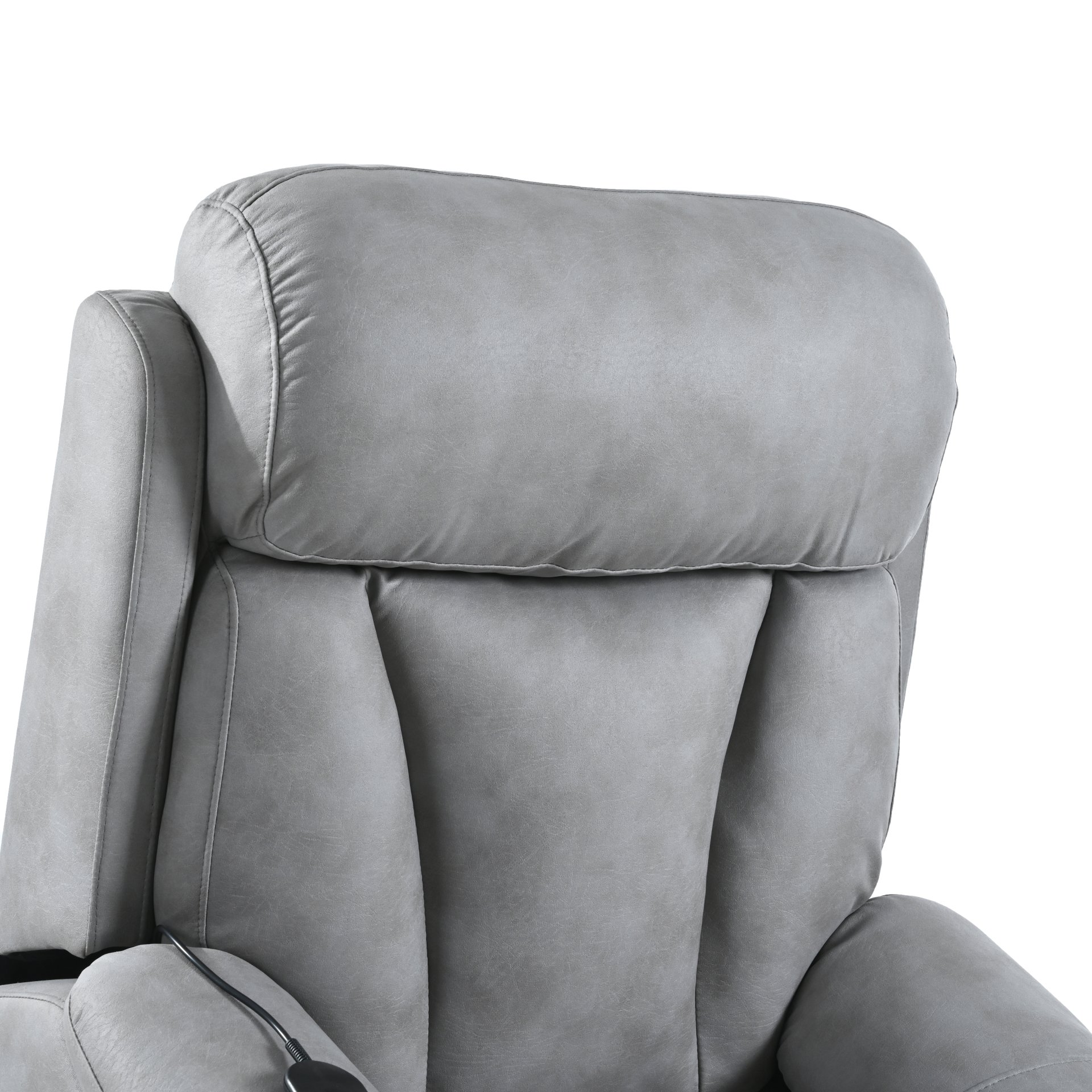 35.4" Electric Power Lift Recliner Chair, Fabric Recliner Chair, Home Theater Seating, Living Room Chair, Side Pocket, Remote Control - Light Gray - Image 25