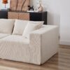 Corduroy Modular L Shaped Sectional Sofa, Luxury Floor Couch Set, 4 Piece Free Combination - Beige - Image 19