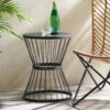 Lassen - Modern Outdoor Side Table With Hourglass Design - Matte Black - Image 2