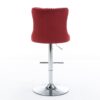 Swivel Velvet Barstools Adjusatble Seat Height From 25-33", Chrome Base Bar Stools With Backs Comfortable Tufted For Home Pub And Kitchen Island, 1712Wr (Set of 2) - Wine Red / Burgundy - Image 7