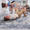 Marfi - 2' X 8' Oriental Runner Rug - Blue / Gray - Image 3