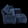 Stylish 4 Seater Sofa Set With Ottomans Frame - Premium Blue - Image 16