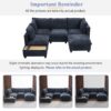 U - Shaped Sectional Sofa Modular Sofa Couch With A Movable Ottoman, A Coffee Table With Hidden Charging Devices For Living Room - Blue - Image 8