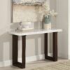 Edwyn - Natural Marble Top Sofa Table - White - Image 3