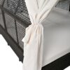 Outdoor Daybed Patio Lounge Bed With Adjustable Backrest Double Sun Lounger With Curtains, 4 Pillows For Garden Patio Poolside Balcony Beach - Cream - Image 24