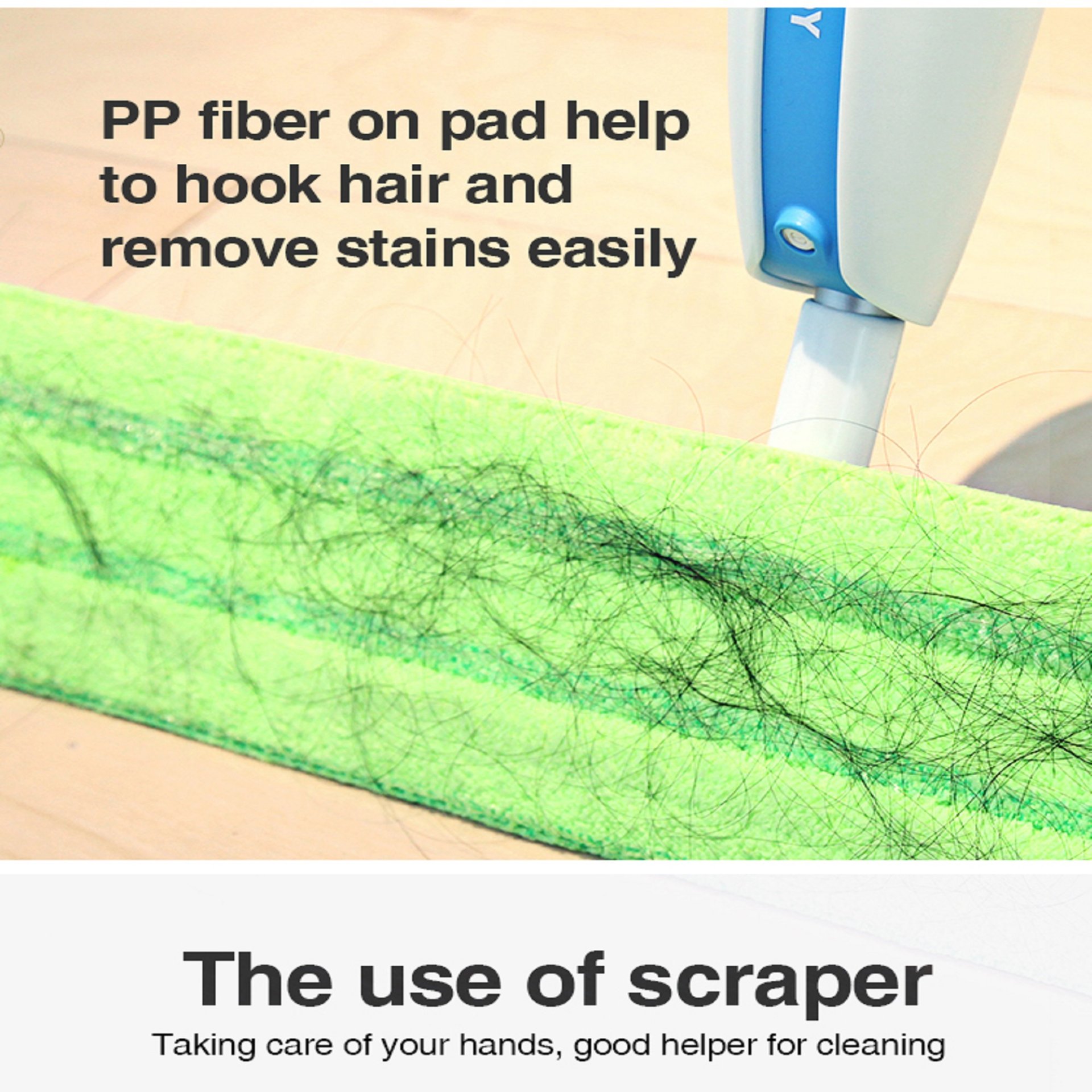 Superfine Fiber Washable Mat Spray Mop With 300Ml Reusable Bottle For Various Floors - Blue - Image 5