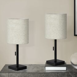 Lighting, Table Lamp, USB Port Included, Resin, Contemporary (Set of 2) - Black
