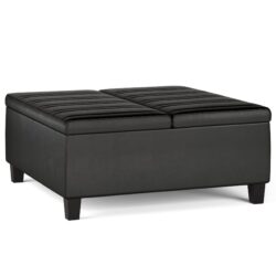 Ellis - Coffee Table Storage Ottoman - Distressed Black
