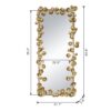 Full Length Mirror With en Leaf Accents, Floor Miiror For Living Room Bedroom - Gold - Image 6