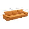 Contemporary Fabric Sofa With Removable Pillowcase And Backrest, Living Room Or Bedroom Use - Orange - Image 3
