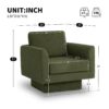 360° Modern Swivel Accent Chair Round Armchair, Thick Padded Single Lounge Sofa Upholstered Comfy - Green - Image 2
