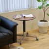 Movable Adjustable Coffee Table 360 Swivel Counter Bar Height Aluminum Star Base Movable For End Table Dining Room Home Kitchen Table - Brown - Image 2