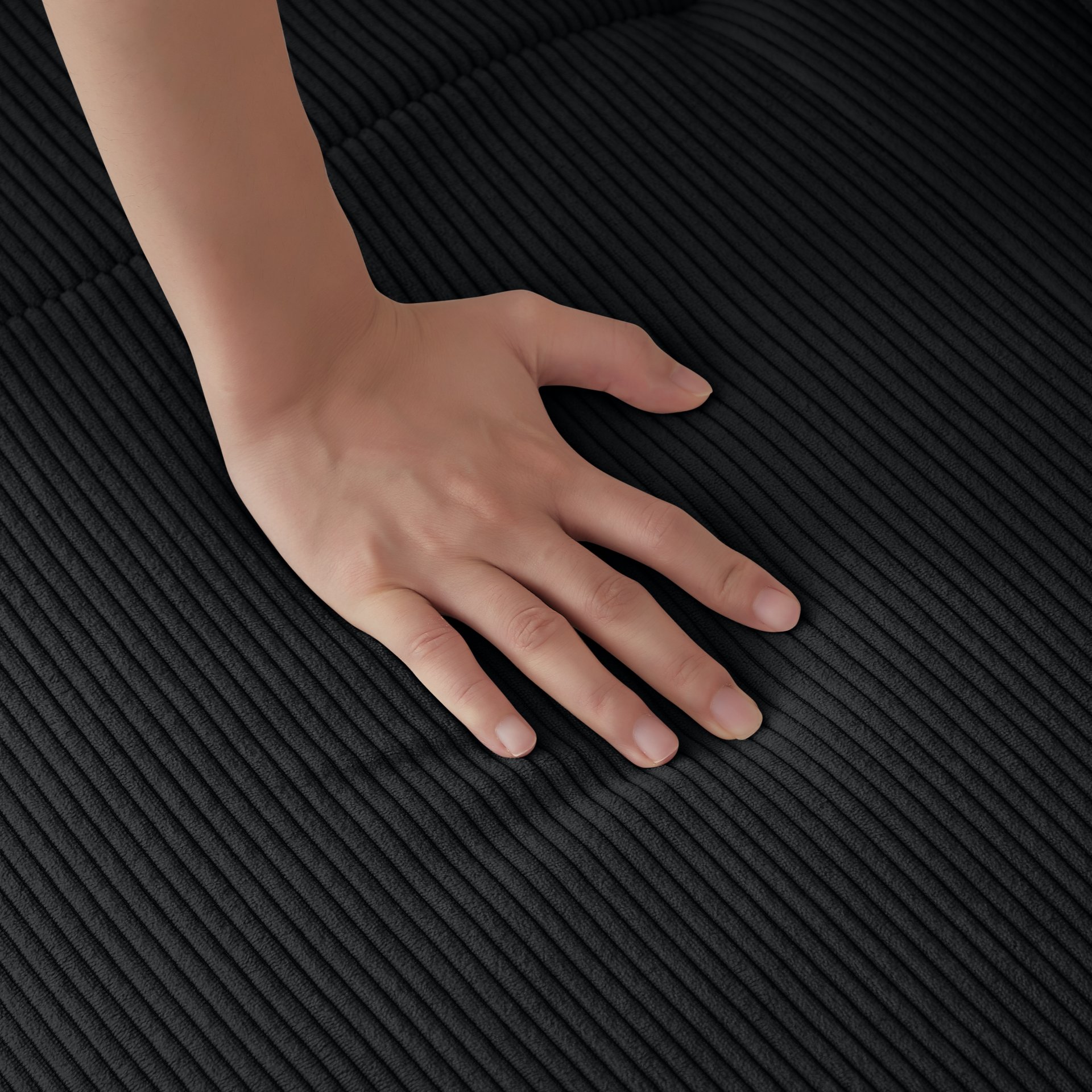 L Shaped Modular Sectional Sofa, Oversized 3 Seater With Deep Seat And Movable Ottoman - Black - Image 9