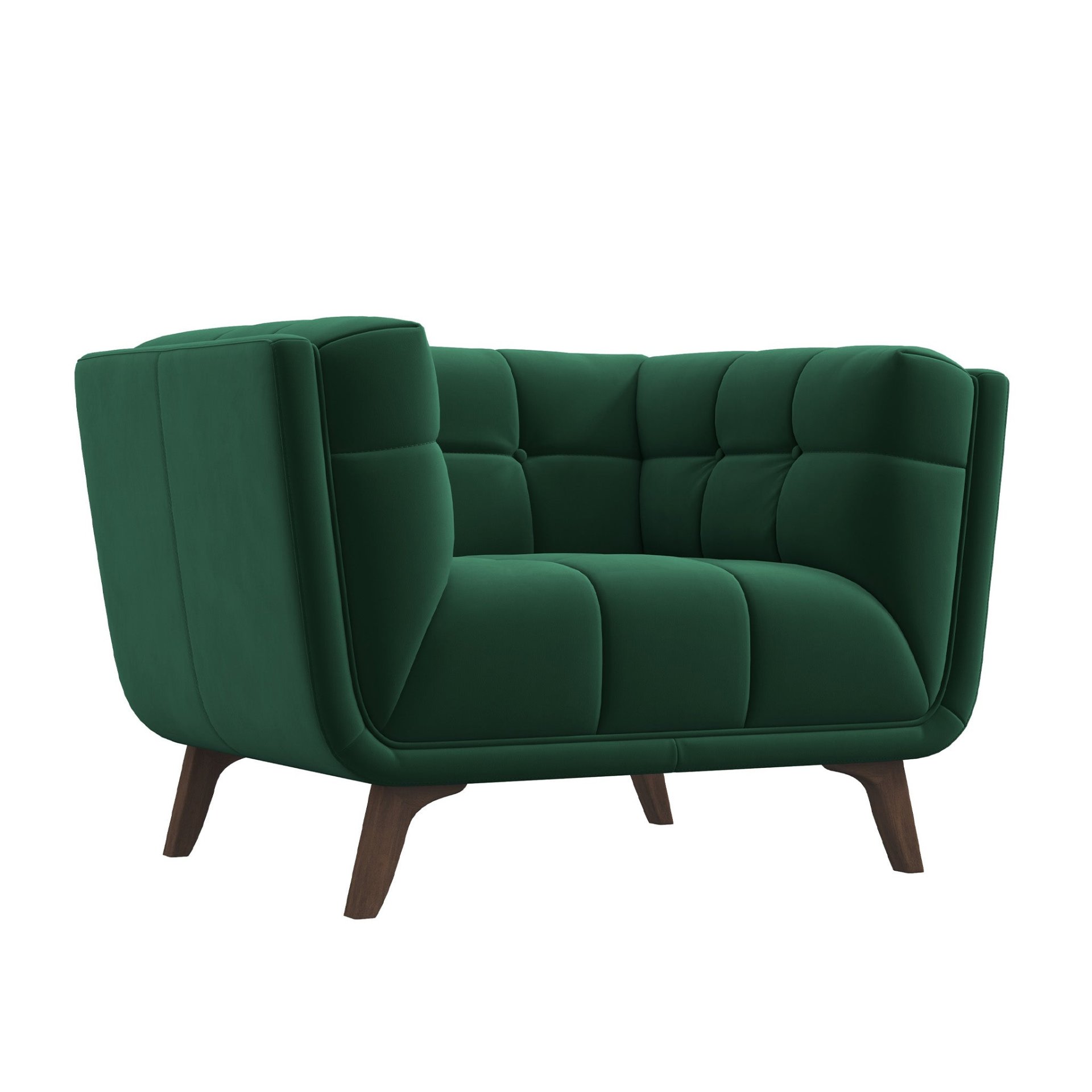 Addison - Lounge Chair Dark - Brown / Dark Green - Image 5