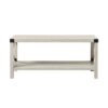 Farmhouse Metal X Coffee Table With Lower Shelf - Stone Gray - Image 3