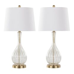 Jenny - Contemporary Table Lamp (Set of 2) - Clear Crackle / Gold / White