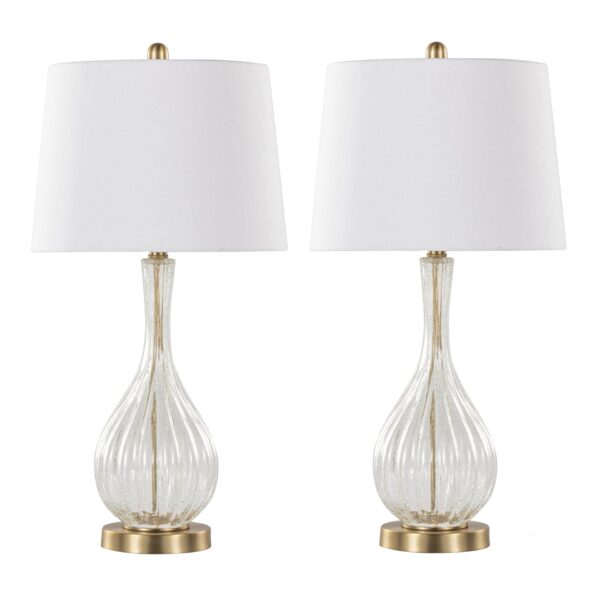 Jenny - Contemporary Table Lamp (Set of 2) - Clear Crackle / Gold / White