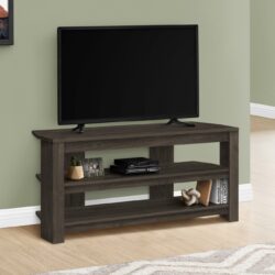 TV Stand, Console, Media Entertainment Center, Storage Shelves, Living Room, Bedroom, Contemporary, Modern - Oak