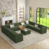 Modern Minimalist Corduroy Single Seat Sofa Comfy Sleeper Couch For Living Room Bedroom - Green - Image 7