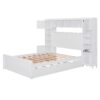 Full Size Bed With All In One Cabinet, Shelf And Sockets, Twin Size Trundle - White - Image 20