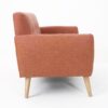 Mid Century Modern Loveseat Sofa With Button Tufted Backrest - Burnt Orange - Image 8