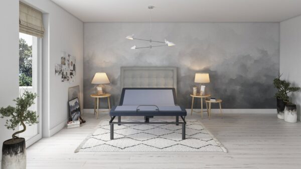 Bt3000 - Full Adjustable Bed Base With Head And Foot Position Adjustment - Blue / Gray