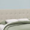 Queen Size, Bed Headboard Only, Upholstered Transitional - Beige - Image 5