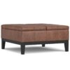 Dover - Lift Top Coffee Table Storage Ottoman - Brown - Image 2