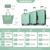 Luggage Set Of 5 Pieces, Expandable Hard Pc Luggage Set With Tsa Lock For Rotating Wheels, Lightweight Rolling Luggage - Light Green - Image 3