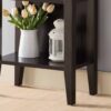 Wooden Wine Bottle Rack Metal Wine Glass Rack Four Shelves - Red Cocoa / Espresso - Image 3