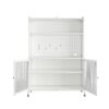 Contemporary Kitchen Pantry Cabinet With Glass Doors, Adjustable Shelves, Steel - Brushed Nickel - Image 15