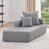 Special Shaped Frame For Oversized Modular U Shaped Sectional Floor Couch, Convertible Compressed Couch Spacious Foam Filled Sofa - Gray - Image 3