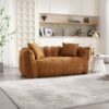 Soft Beanbag Chair With High Resilience Foam Core For Two People - Yellow - Image 2