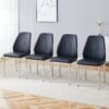 Dining Chair With Extended Backrest (Set of 4) - Black - Image 5