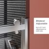 Frameless Shower Door Single Sliding, Adjustable Zinc Roller Rail - Chrome - Image 6