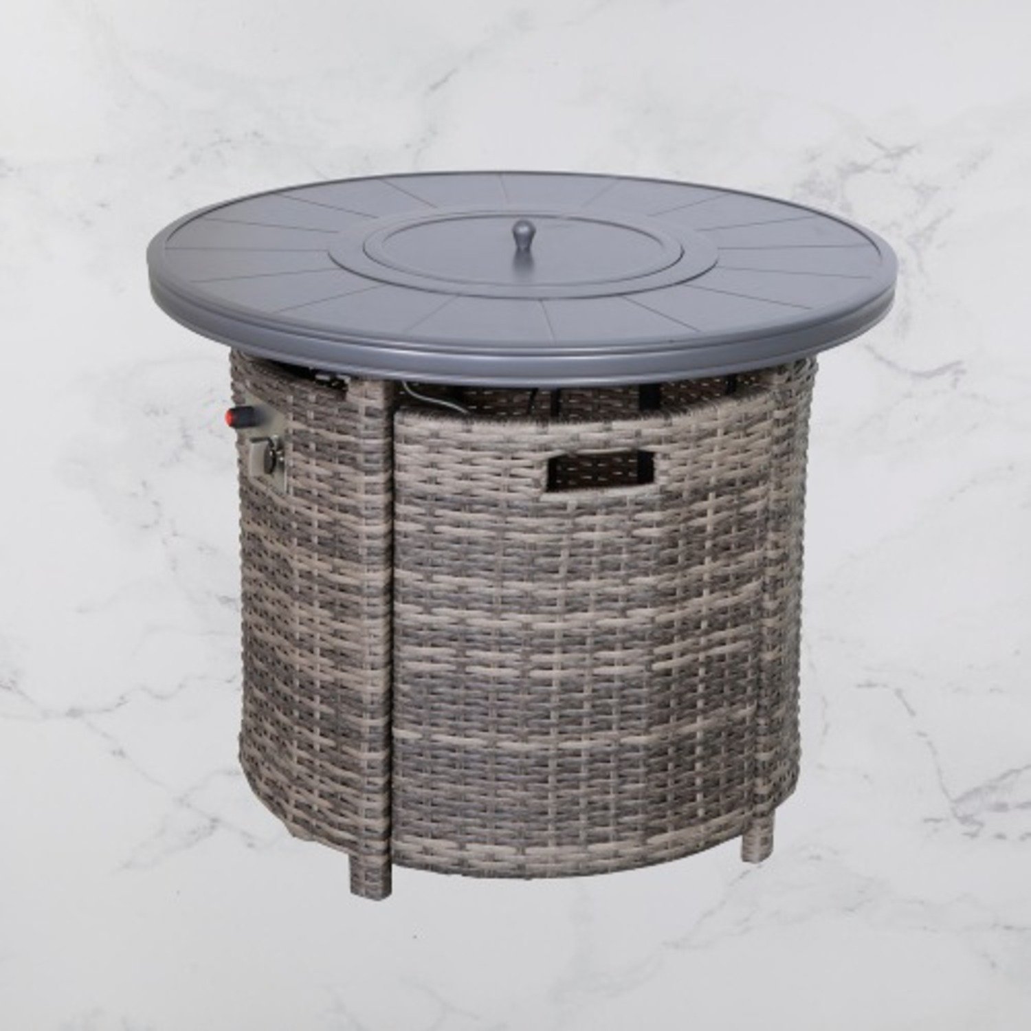 Outdoor Fire Pit Table With Lid - Gray Mix - Image 2