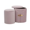 Dahlia - Contemporary / Glam Nesting Ottoman Set - Blush Pink - Image 3