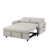 Pull Out Sleep Sofa Bed Loveseats Sofa Couch With Adjsutable Backrest, Storage Pockets, 2 Soft Pillows, USB Ports For Living Room, Bedroom, Apartment, Office - Beige - Image 18
