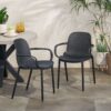 Roxanne - Outdoor Stacking Dining Armchair (Set of 2) - Black - Image 4