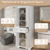 Freestanding Bathroom Vanity, Elegant Design With 4 Doors & 1 Drawer, Adjustable Shelves, Damping Hinges - White - Image 7