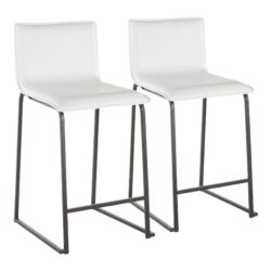 Mara - Contemporary Counter Stool (Set of 2) - Black / White