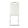 Modern Dining Chairs With Faux Leather Padded Seat And Chrome Metal Legs For Kitchen, Living, Bedroom, Dining Room - White / Silver - Image 18