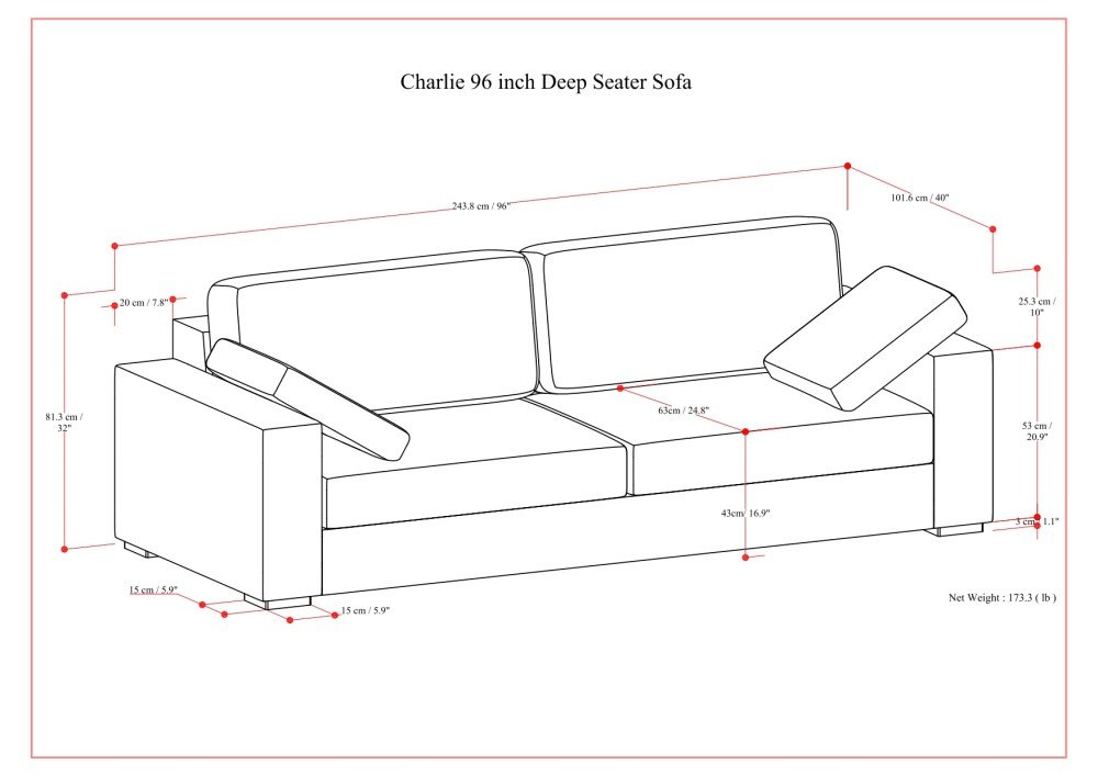 Charlie - Deep Seater Sofa - Gray - Image 11