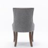 Ultra Side Dining Chair,Thickened Fabric Chairs With Neutrally Toned Solid Wood Legs, Bronze Nail Head (Set of 2) - Gray - Image 8