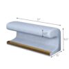 Modern Leather Upholstered Entryway Bench With LED Sensor Light Ottoman For Living Room, Or End Of Bed - Blue - Image 3
