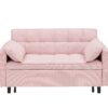 Folding Sofa Bed With Adjustable Back Access To Sofa Recliner Single Bed Adult Modern Chair Bed - Pink - Image 12