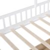 Twin Size House Bed With Sofa, Kids Platform Bed With 2 Drawers And Storage Shelf - White - Image 9